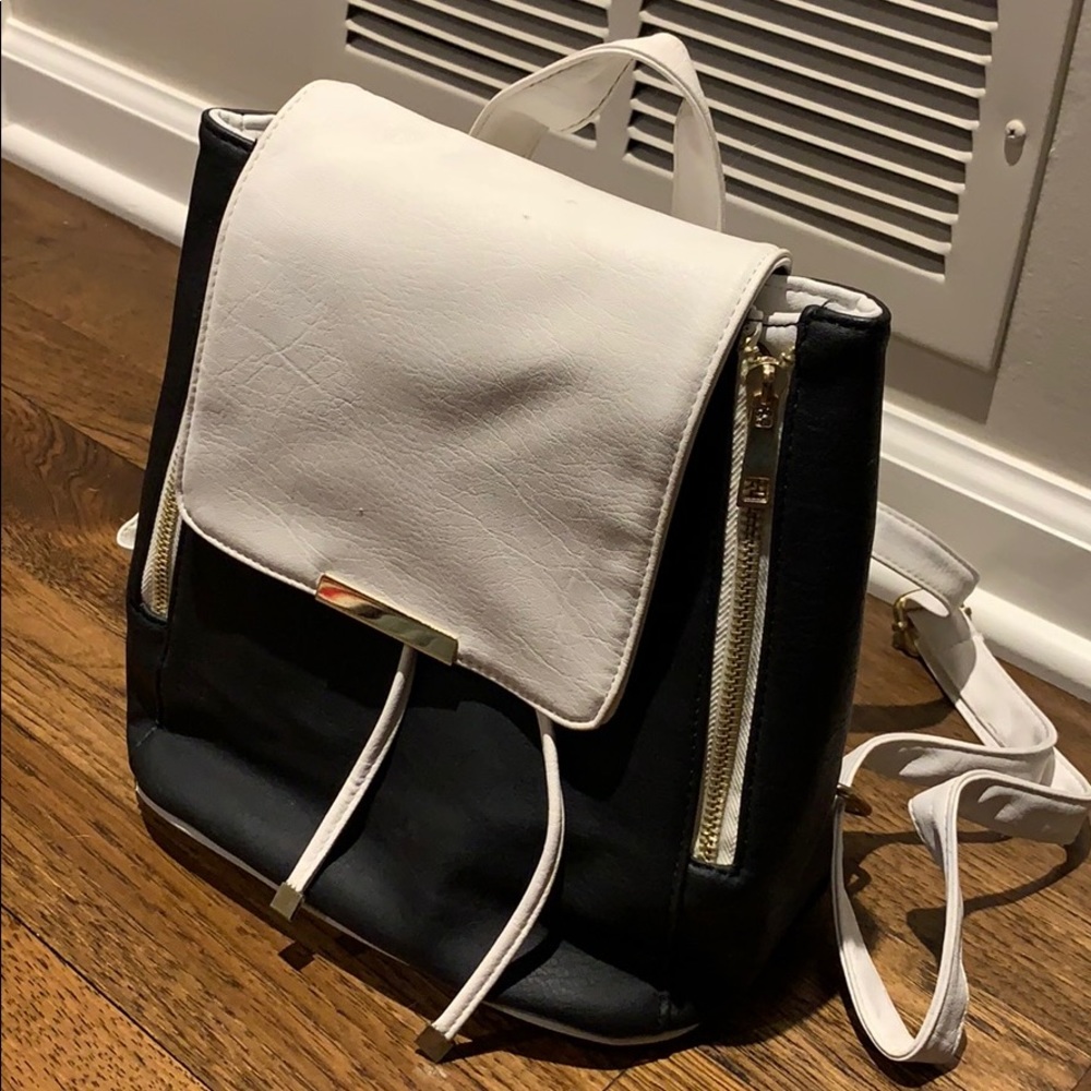 Faux leather mini backpack